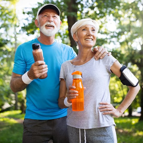 Active senior couple, pain-free with Spinal Decompression Therapy